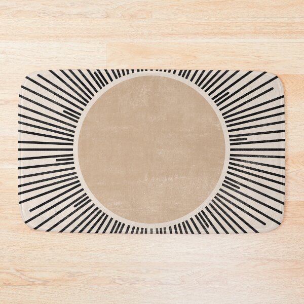 Item preview, Geometric Sun in Black and Beige designed and sold by ArticraftShop.