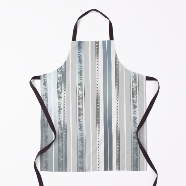 Item preview, Greek Keys Blue White Grey Silver Stripe designed and sold by Yiorgos Designs.