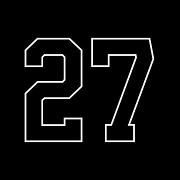 27 Sports Number Twenty-Seven Sticker for Sale by HelloFromAja