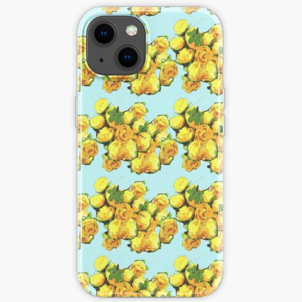 Yellow rose pattern iPhone Soft Case