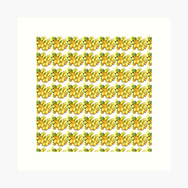 Yellow rose pattern Art Print