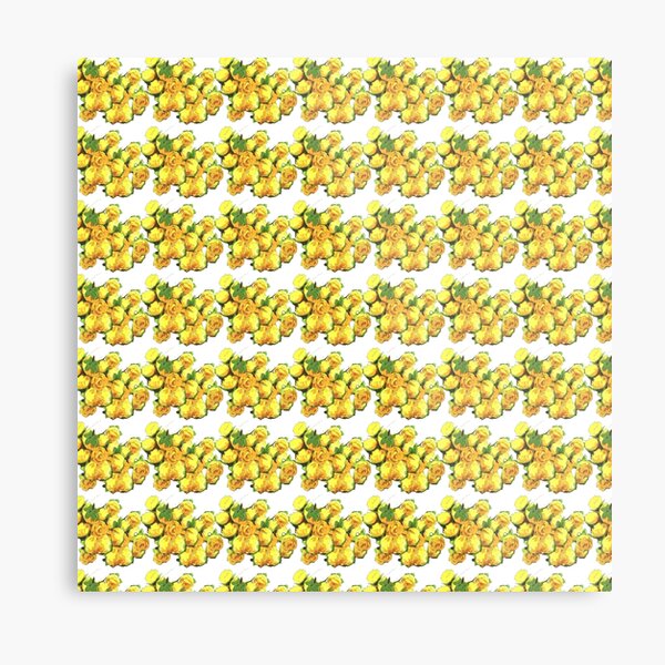 Yellow rose pattern Metal Print