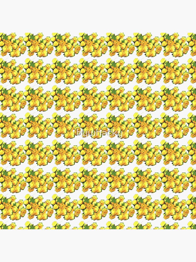 Thumbnail 3 of 3, Sticker, Yellow rose pattern designed and sold by bywhacky.