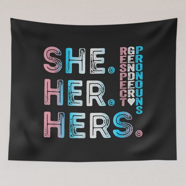Item preview, She Her Hers respect gender pronouns designed and sold by PootinTuon.