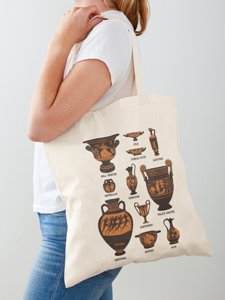 Thumbnail 1 of 5, Tote Bag, Ancient Greek Pottery designed and sold by flaroh.