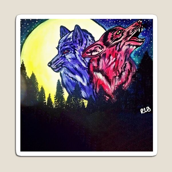 Watercolor Wolves Magnet