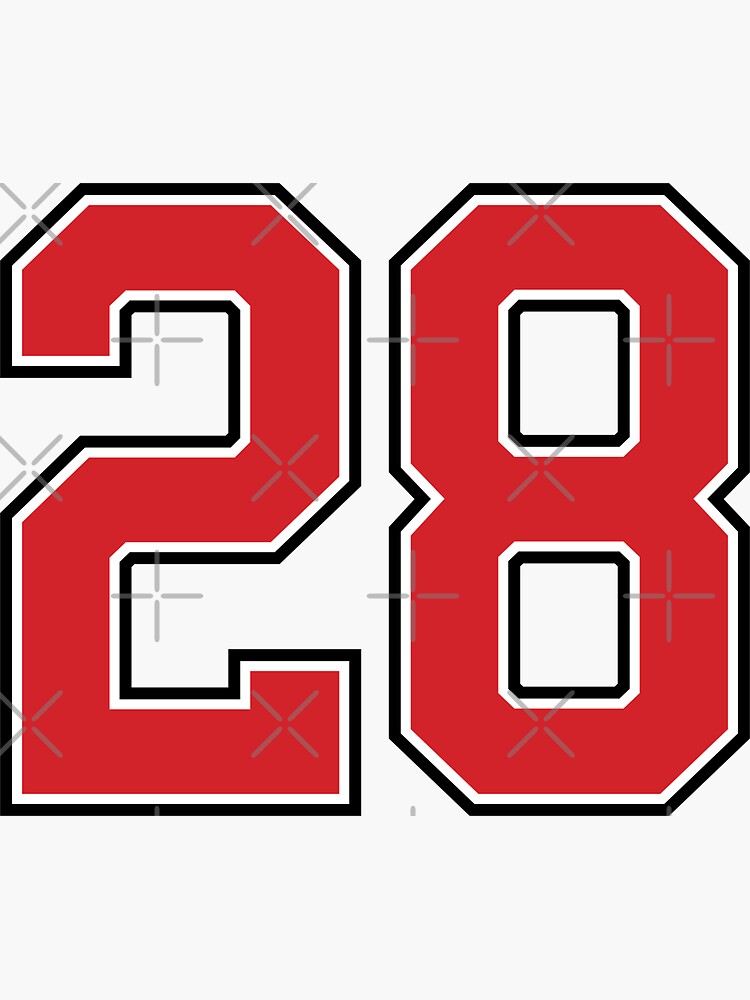 Sports Number 44, red black color lucky sport forty four Sticker for Sale  by ArtIsParty