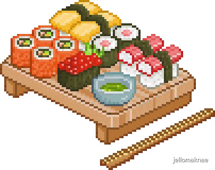  Pixel Sushi Stickers by jellomaknae Redbubble