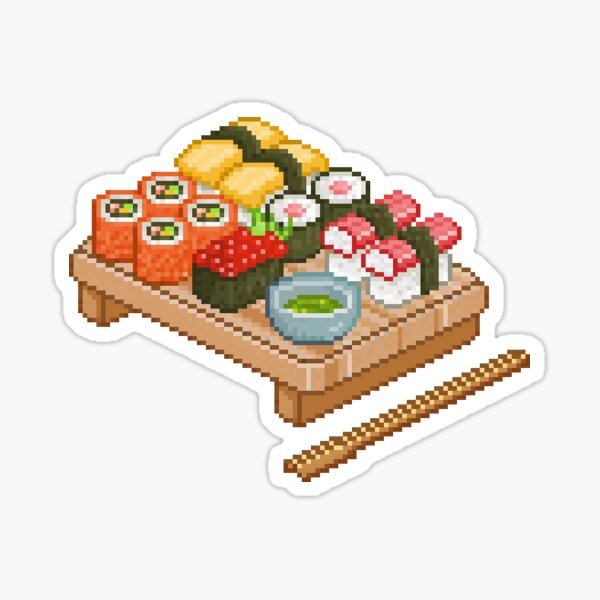 Coussin décoratif 4 morceaux de rouleau de sushi et caviar nori