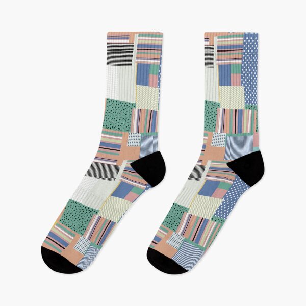 Item preview, Blue,, green and Coral Geometric Patterned Squares designed and sold by shadowbright.