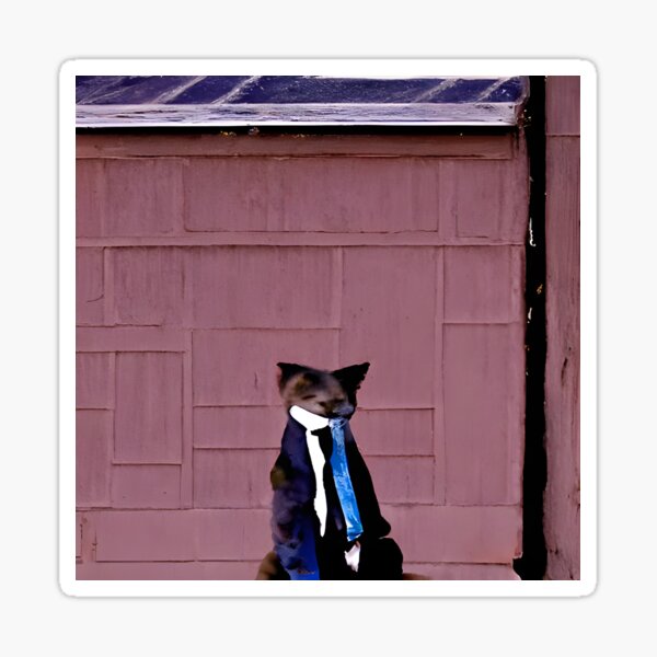 Cat Back From Work Sticker
