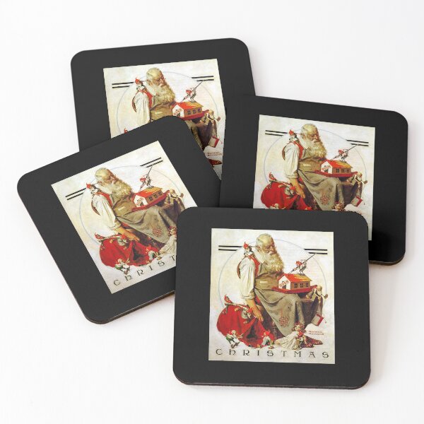 Item preview, Music Vintage Retro Norman Rockwell Santa And His Elves Love You Fans designed and sold by ZenaBarton56.