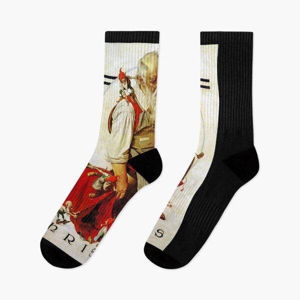 Item preview, Music Vintage Retro Norman Rockwell Santa And His Elves Love You Fans designed and sold by ZenaBarton56.