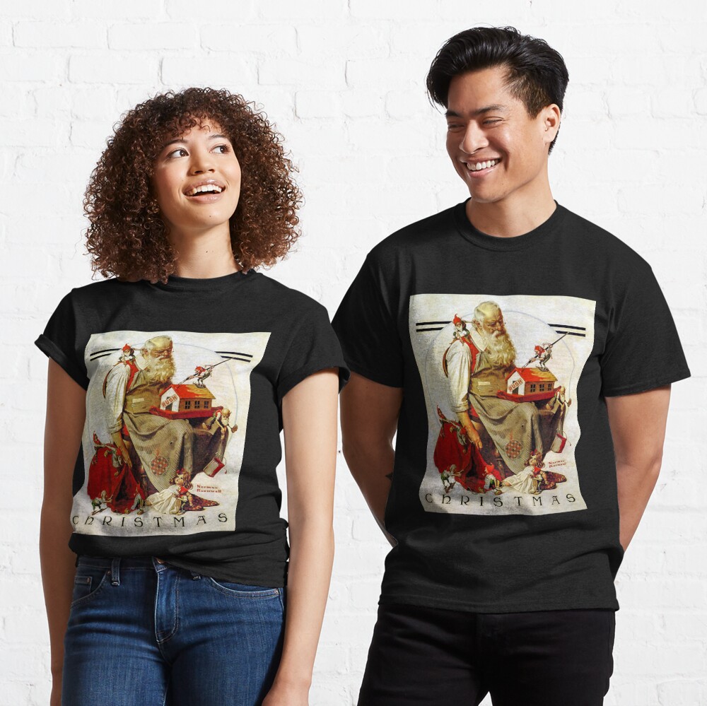 Music Vintage Retro Norman Rockwell Santa And His Elves Love You Fans Essential  T-Shirt for Sale by ZenaBarton56