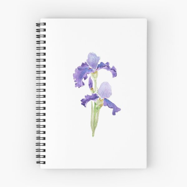 Item preview, hand painted two purple irises  ink and watercolor  designed and sold by SelenePaintings .