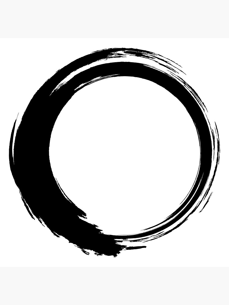 Zen Enso Circle, circle brush, Japanese Circle Canvas Print for