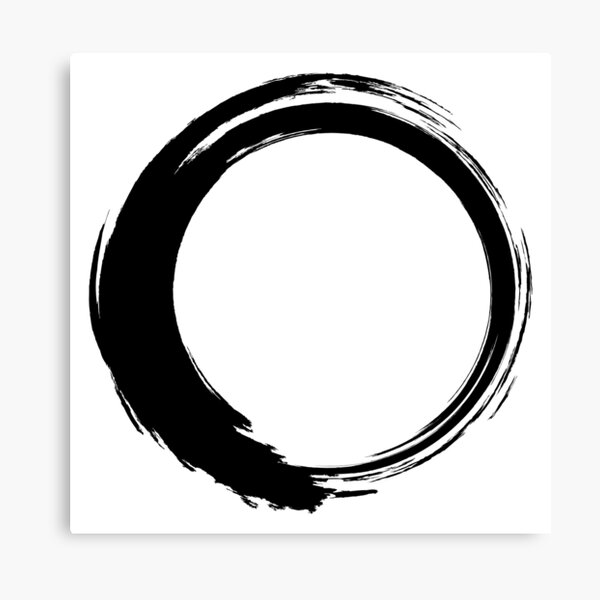 Zen Enso Circle, circle brush, Japanese Circle Canvas Print for