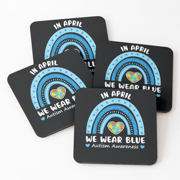 Item preview, In April We Wear Blue Autism Awareness Rainbow Puzzle Love designed and sold by DeannaMarks.