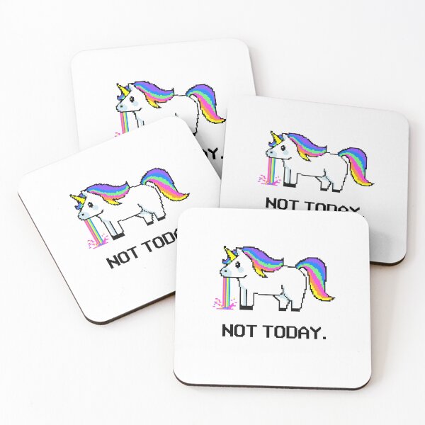 Item preview, Not Today Unicorn - Funny Pixel Unicorn designed and sold by Unicorn7Magic.