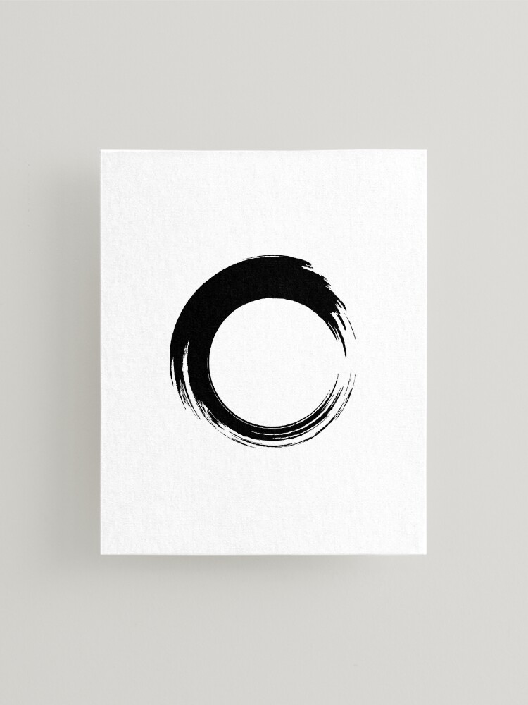 Zen Enso Circle, circle brush, Japanese Circle Canvas Print for