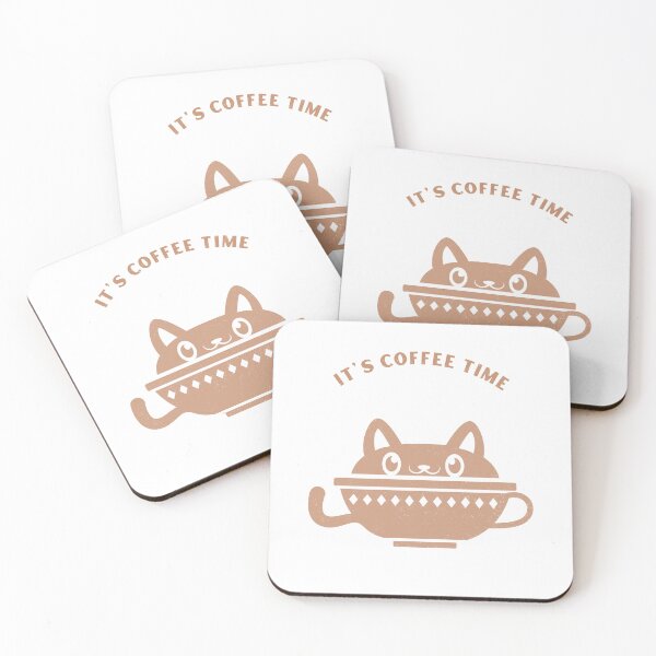 Item preview, It's Coffee Time - Kawaii Cat in Coffee Cup designed and sold by Unicorn7Magic.