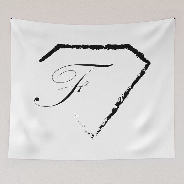 Item preview, F letter monogram initial diamond black designed and sold by mixtape80.