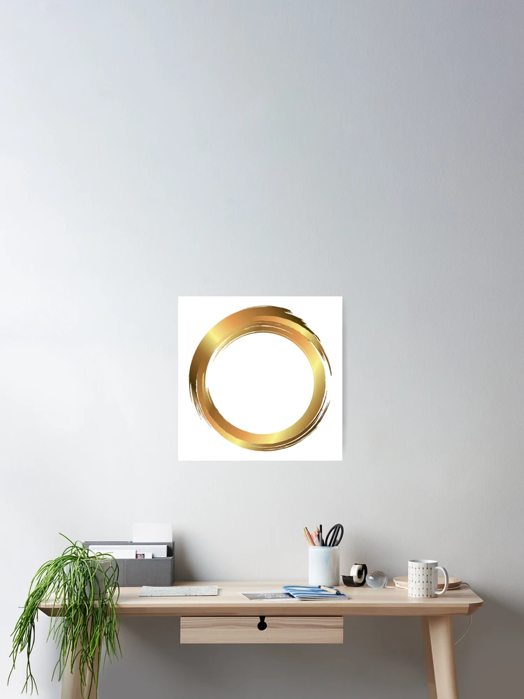 Gold Circle, Zen Enso Circle, circle brush, Japanese Circle