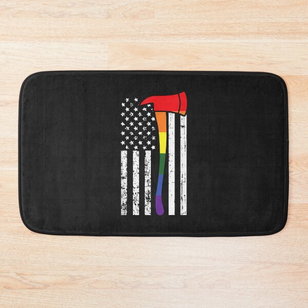 Item preview, Firefighter American Flag LGBT-Q Gay Pride Flag Fireman Ally designed and sold by IEatSwans.