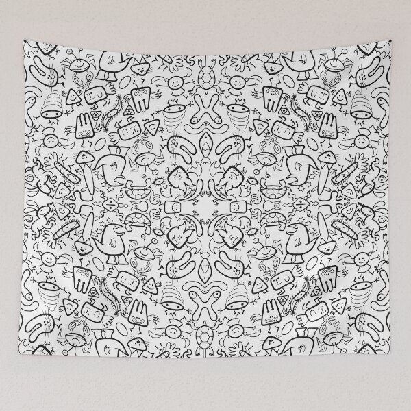 Item preview, Minimalist doodles art in a pattern design designed and sold by Zoo-co.
