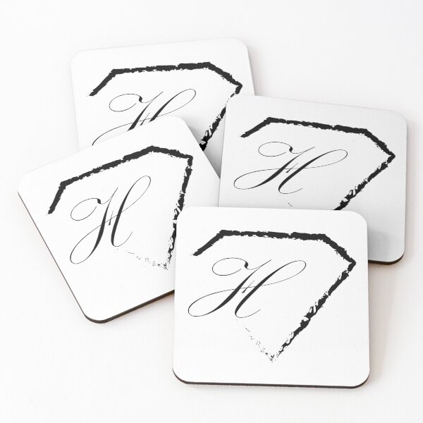 Item preview, H letter monogram initial diamond black designed and sold by mixtape80.