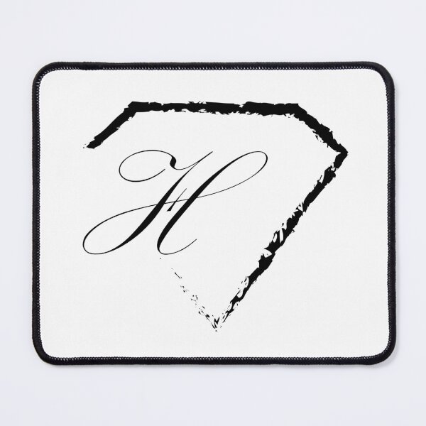 Item preview, H letter monogram initial diamond black designed and sold by mixtape80.