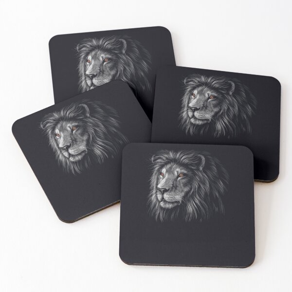 Item preview, Lion Face black background Theme Wild Animal designed and sold by DeannaMarks.