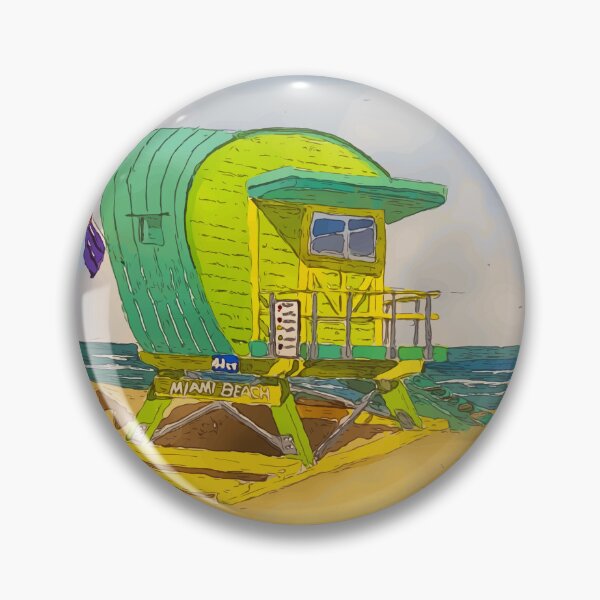 Item preview, Cute lifeguard tower in South Beach Miami Florida - WelshDesigns designed and sold by welshdesigns.