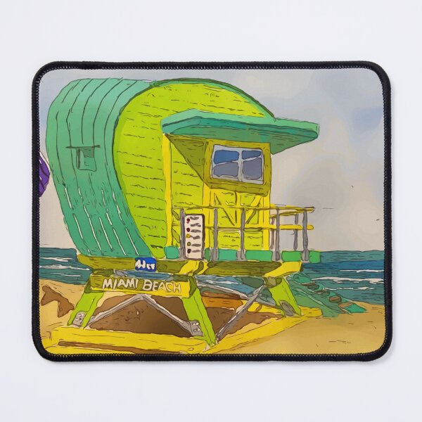 Item preview, Cute lifeguard tower in South Beach Miami Florida - WelshDesigns designed and sold by welshdesigns.