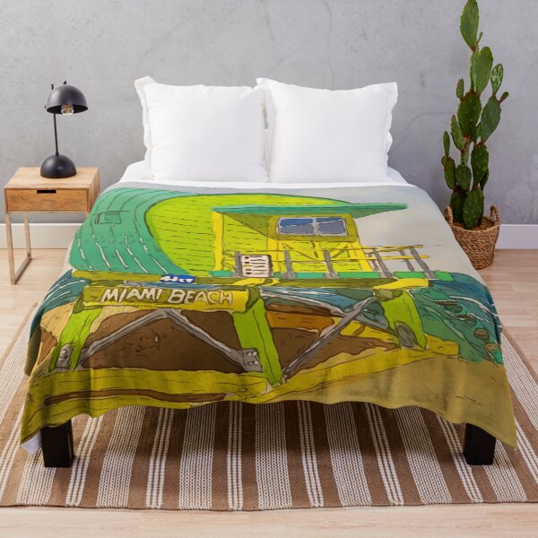 Item preview, Cute lifeguard tower in South Beach Miami Florida - WelshDesigns designed and sold by welshdesigns.