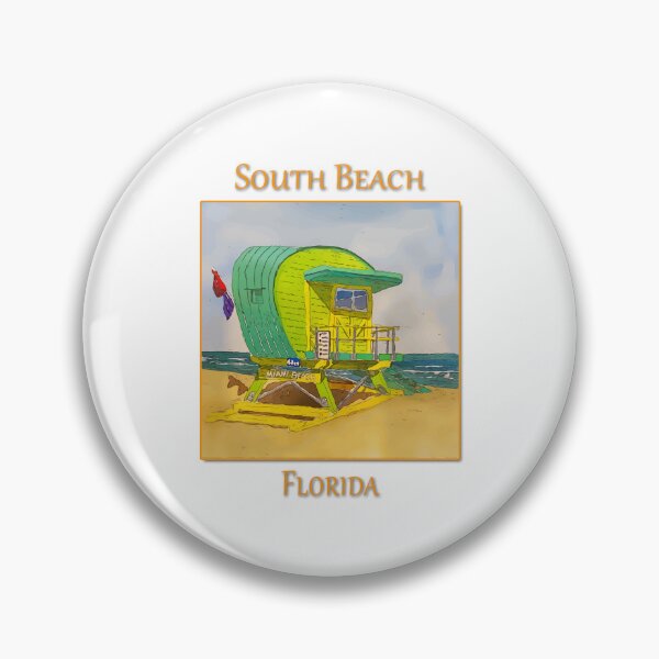 Item preview, Cute Lifeguard tower in South Beach Miami Florida - WelshDesigns designed and sold by welshdesigns.