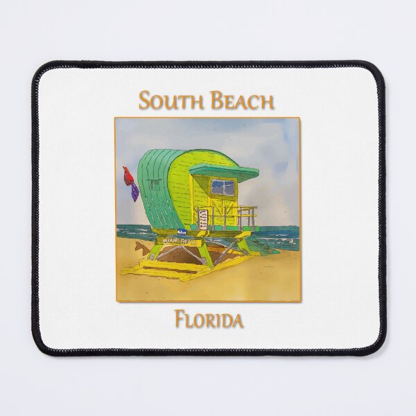 Item preview, Cute Lifeguard tower in South Beach Miami Florida - WelshDesigns designed and sold by welshdesigns.