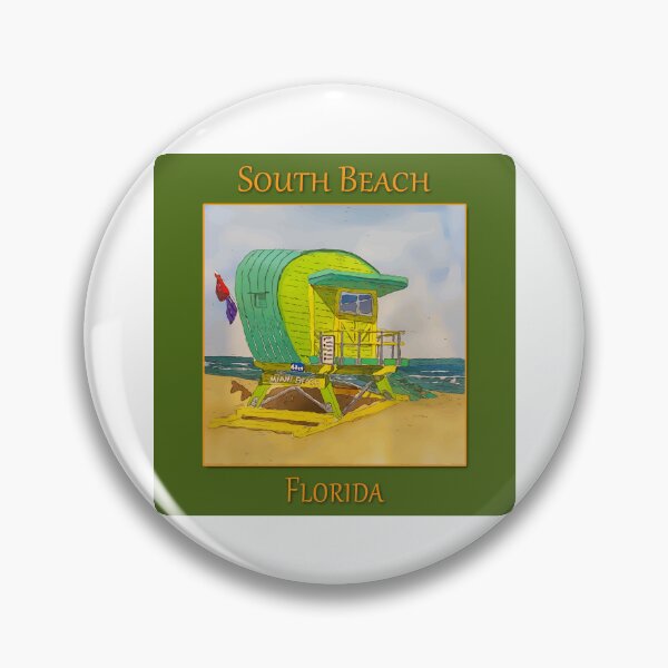 Item preview, Cute Lifeguard tower in South Beach Miami Florida - WelshDesigns designed and sold by welshdesigns.