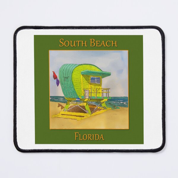 Item preview, Cute Lifeguard tower in South Beach Miami Florida - WelshDesigns designed and sold by welshdesigns.