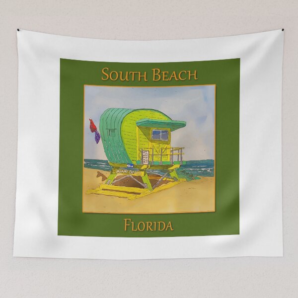 Item preview, Cute Lifeguard tower in South Beach Miami Florida - WelshDesigns designed and sold by welshdesigns.