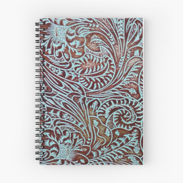 Item preview, Aqua Brown Tooled Leather Pattern designed and sold by TheGhostTown.