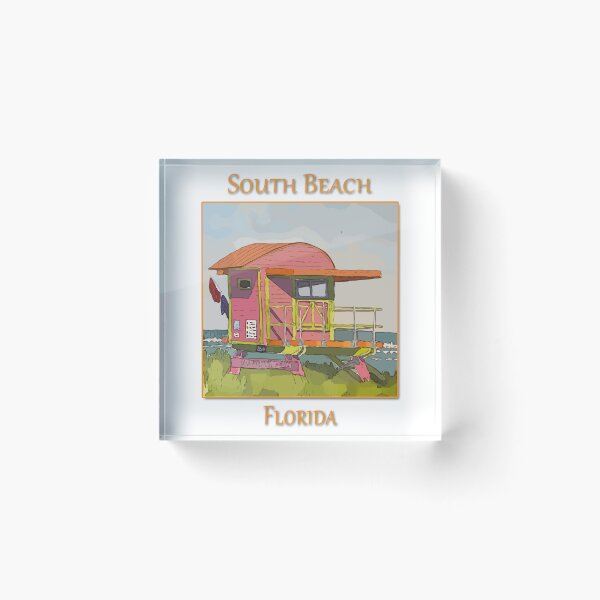 Item preview, Cute Lifeguard tower in South Beach Miami Florida - WelshDesigns designed and sold by welshdesigns.
