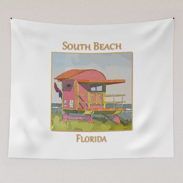 Item preview, Cute Lifeguard tower in South Beach Miami Florida - WelshDesigns designed and sold by welshdesigns.