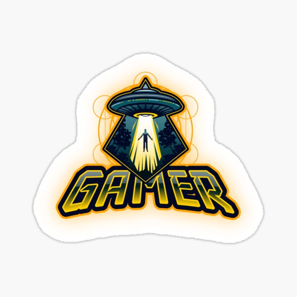 Item preview, Gamer with Spaceship Abducting a Human designed and sold by PRIVARSHU.