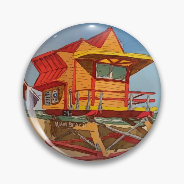 Item preview, Cute lifeguard tower in South Beach Miami Florida - WelshDesigns designed and sold by welshdesigns.