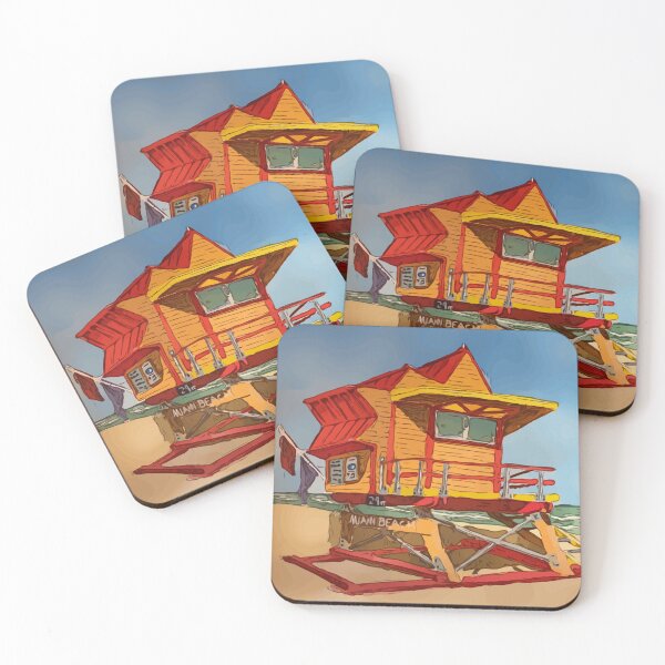 Item preview, Cute lifeguard tower in South Beach Miami Florida - WelshDesigns designed and sold by welshdesigns.