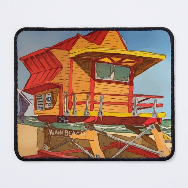 Item preview, Cute lifeguard tower in South Beach Miami Florida - WelshDesigns designed and sold by welshdesigns.