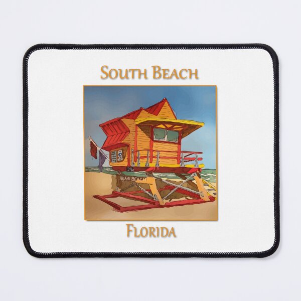 Item preview, Cute Lifeguard tower in South Beach Miami Florida - WelshDesigns designed and sold by welshdesigns.