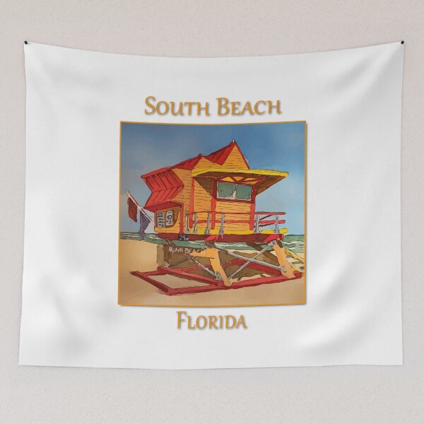 Item preview, Cute Lifeguard tower in South Beach Miami Florida - WelshDesigns designed and sold by welshdesigns.