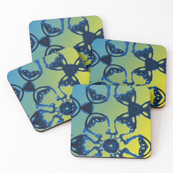 Item preview, Oil painting Hundred Eyes, gradient blue to yellow designed and sold by Zanimations.